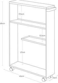 Mobile da bagno nero in metallo 47,5x81 cm Tower - YAMAZAKI