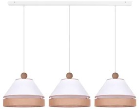 Duolla - Lampadario a sospensione con filo AVIGNON 3xE27/15W/230V bianco/marrone