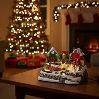 Villaggio di Natale con elfi e 13 luci led