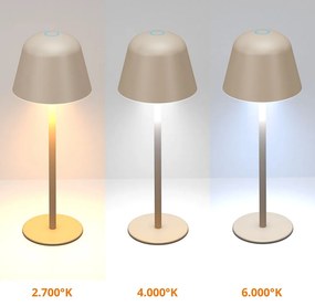 Lampada da Tavolo Ricaricabile 2.2W IP54 CCT Dimmerabile Beige/Sabbia