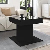 Tavolino Salotto con LED Nero 50x50x45 cm Legno Multistrato 847561