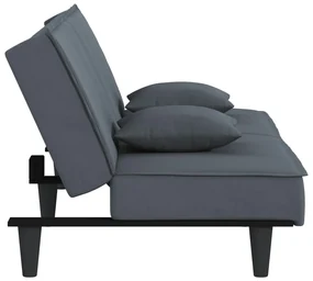 Divano letto grigio scuro in velluto