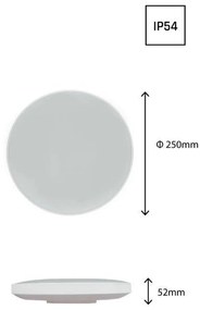 Plafoniera LED 18W  IP54 2.350lm - Ø250mm - Doppia Cornice - 3CCT Colore Bianco Variabile CCT