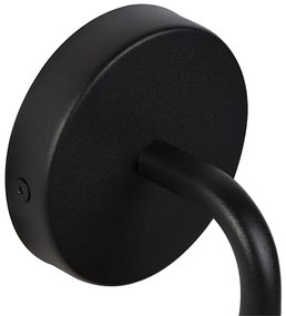 Lampada da parete esterna rustica nera con vetro - Elza