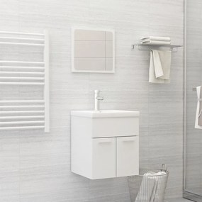 Set mobili da bagno bianco lucido in truciolato