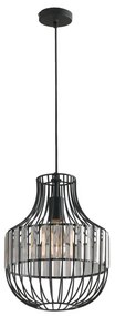 Lampadario Sospensione Opium Industrial Vintage Colore Nero 60W