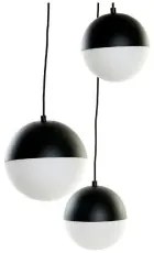 Lampadario DKD Home Decor LA-181949 Cristallo Nero Metallo Bianco 220 V Moderno Palle (40 x 40 x 80 cm)