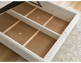 Letto matrimoniale imbottito beige con contenitore con rete inclusa 180x200 cm Jade – Bobochic Paris