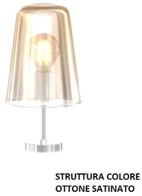 Lumetto ottone sat. 1 luce ambra 1164os-pt-am