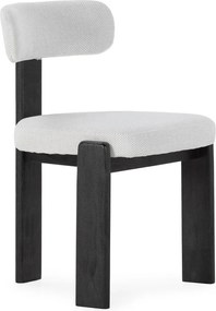 Sedie da pranzo in set nere/grigio chiaro in imbottito 2 pz Nadia – MOME