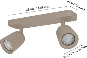 Eglo 902344 - Faretto CAMALDOLI 2xGU10/10W/230V beige