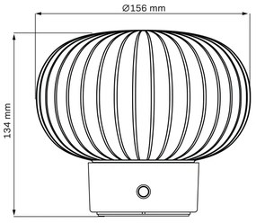 Lampada da tavolo LED dimmerabile con funzione Touch LATTE LED/1,8W/5V USB 2000 mAh cromo/bianco