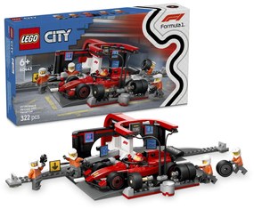 Pitstop e meccanici con monoposto Ferrari F1 Lego City