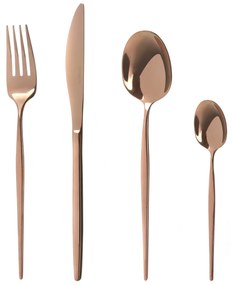 Set 24 posate rosa gold Royal in acciaio inox