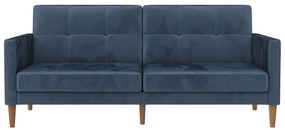 Divano letto in velluto blu 207 cm Lilly - Støraa