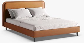 Letto imbottito Aveline in Magic Velvet e pelle vegan Vega - 160x200 cm