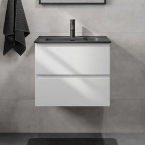 Mobile da bagno con lavabo CONOR 61 cm bianco/nero