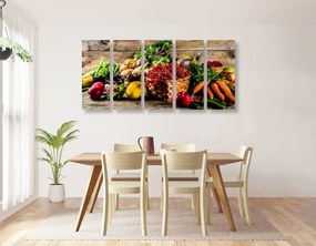 Quadri 5 pezzi – Frutta e verdura fresca