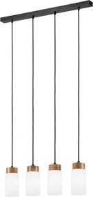 Lampadario sospeso con cavo MARKUS 4xE27/15W/230V nero/rovere