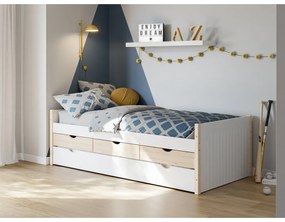 Letto da bambini bianco/di colore naturale con spazio contenitivo 90x190 cm Valka – Marckeric