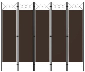 Paravento A 5 Pannelli Marrone 200x180 Cm /
