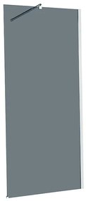 Box doccia walk-in, vetro fumè 6 mm, L 70-120 cm x H 200 cm, profilo cromo