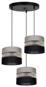 Lampadario a sospensione con filo CORAL 3xE27/60W/230V nero-grigio