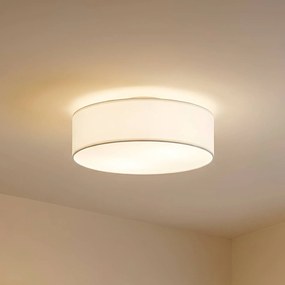 Plafoniera soffitto Sebatin Lindby, dimmerabile, Crema / Ambra, Camera da letto, Tessuto / Stoffa / Seta, Moderno, Plafoniera