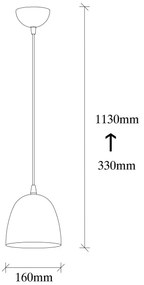 Lampada a sospensione su cavo TATTOO 1xE27/40W/230V Ø 16 cm nero