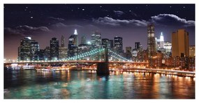 Stampa su tela Ny By Night, multicolore 80 x 180 cm