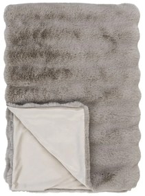 Coperta grigia/beige in pelliccia finta 130x180 cm Galena – House Nordic