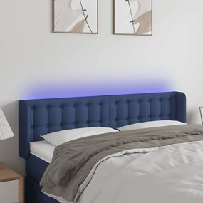 Testiera A Led Blu 147x16x78/88 Cm İn Tessuto /