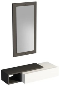 Mensola + specchio a parete VIEN bianco/antracite