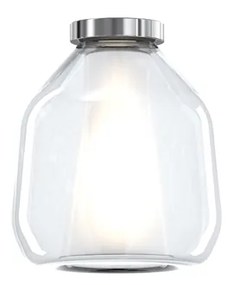 Plafoniera Contemporanea Double Skin Beta Metallo Cromo Vetro Trasp. 1 Luce E27