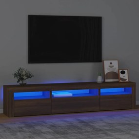 Mobile Porta Tv Con Luci Led Rovere Marrone 195x35x40 Cm /