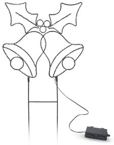 Solight 1V289 - Decorazione natalizia da esterno a LED 100xLED/3xAA IP44, luce calda, campanelle