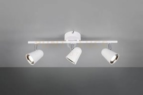 Faretto toulouse 3 spots led bianco  satinato con bordo cromato r82...