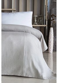 Copriletto in cotone grigio chiaro per letto matrimoniale 190x220 cm More - Mijolnir