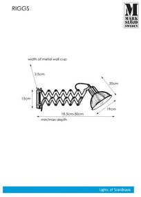 Markslöjd 108104 - Applique RIGGS 1xE27/60W/230V ottone