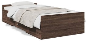 Giroletto cassetti rovere marrone 90x190 cm legno multistrato