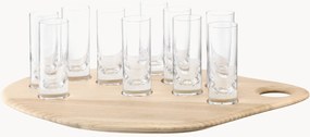 Set di 11 bicchierini da shot fatti a mano con vassoio in legno di frassino Palette