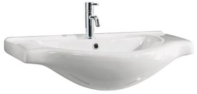 Lavabo d'appoggio rettangolare L 75 x H 20 x P 47 cm in ceramica bianco
