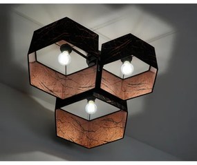 Duolla - Lampadario a plafone ROLLER TRIO HEX 3xE27/15W/230V nero/rame