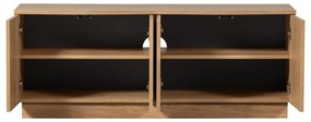 Mobile TV di colore naturale in rovere massiccio 133x52x45 cm Zuma – WOOOD