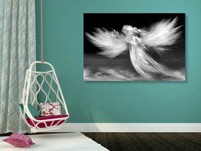 Quadro su tela – Aspetto dell'angelo tra le nuvole in bianco e nero
