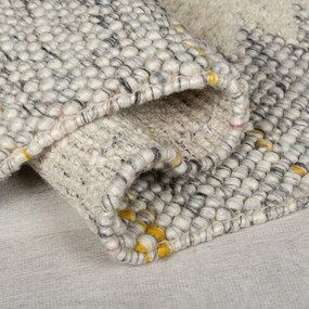 Tappeto grigio e crema tessuto a mano con lana 120x170 cm Minerals Border - Flair Rugs