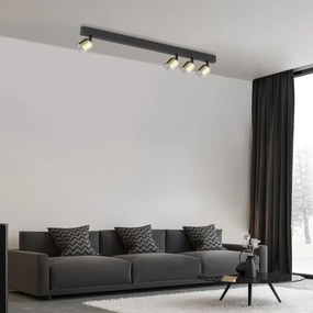 Faretto LED TOP 4x GU10/10W/230V nero/oro