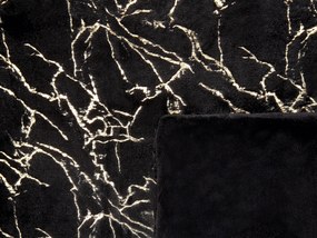 Plaid in tessuto nero e dorato 130 x 180 cm GODAVARI Beliani
