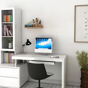 Mensola A Parete Stile Industrial Oro E Legno 41x17x16 Cm Rafi