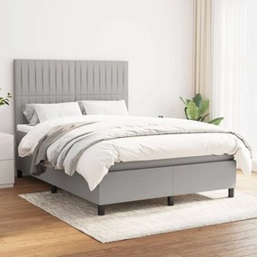Giroletto A Molle Con Materasso Grigio Chiaro 140x190cm Tessuto /